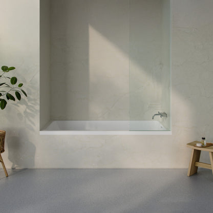 Voltaire 60 x 36 Right Drain Soaking Alcove Bathtub in Glossy White with Integrated Overflow, Drain Included