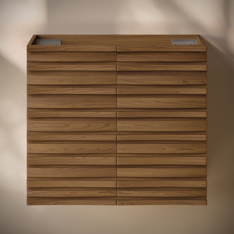 Cascade 24" Wall-Mounted Bathroom Vanity Cabinet without Top in Brown Oak