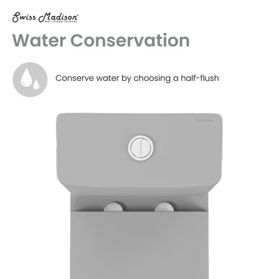 Carre One-Piece Square Toilet Dual-Flush in Matte Gray1.1/1.6 gpf