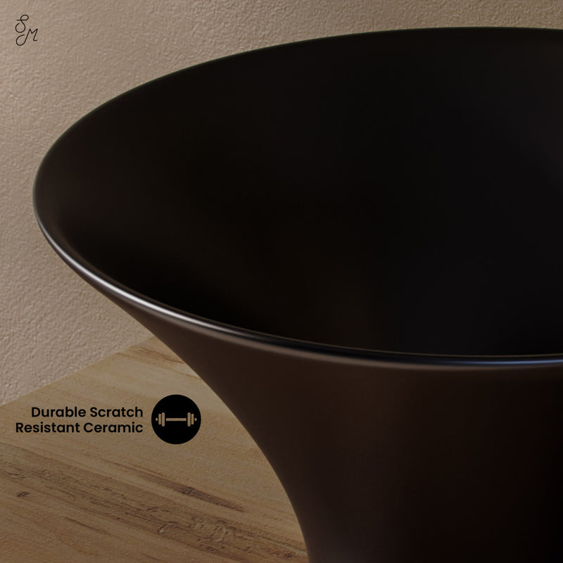 Ivy 16.5" Round Vessel Sink in Matte Black