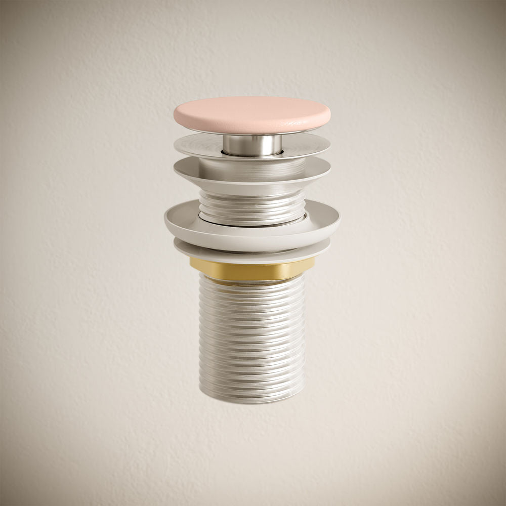 Lisse Concrete Bathroom Sink Non-Overflow Pop Up Drain in Matte Blush