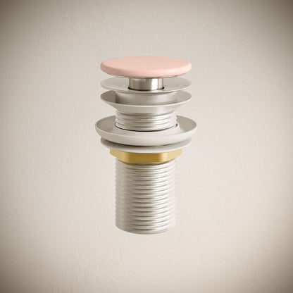 Lisse Concrete Bathroom Sink Non-Overflow Pop Up Drain in Matte Blush