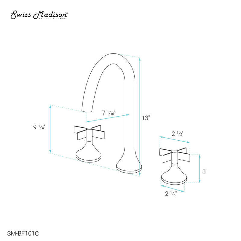 Daxton 8 in. Widespread, Cross Handle, Bathroom Faucet in Chrome