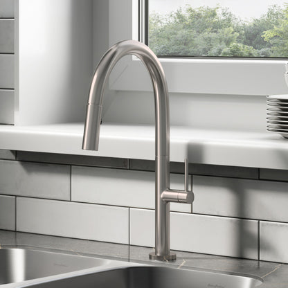 Chalet Single Handle, Pull-Down Kitchen Faucet in Brushed Nickel