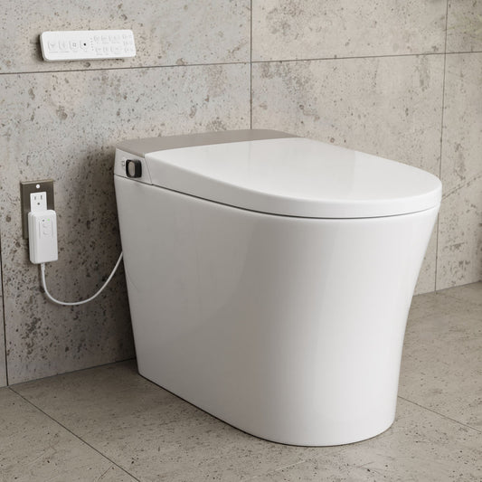 Hugo G Smart Toilet 12" Rough-in ADA Height in Glossy White with Integrated Tank, Auto Flush, Night Light