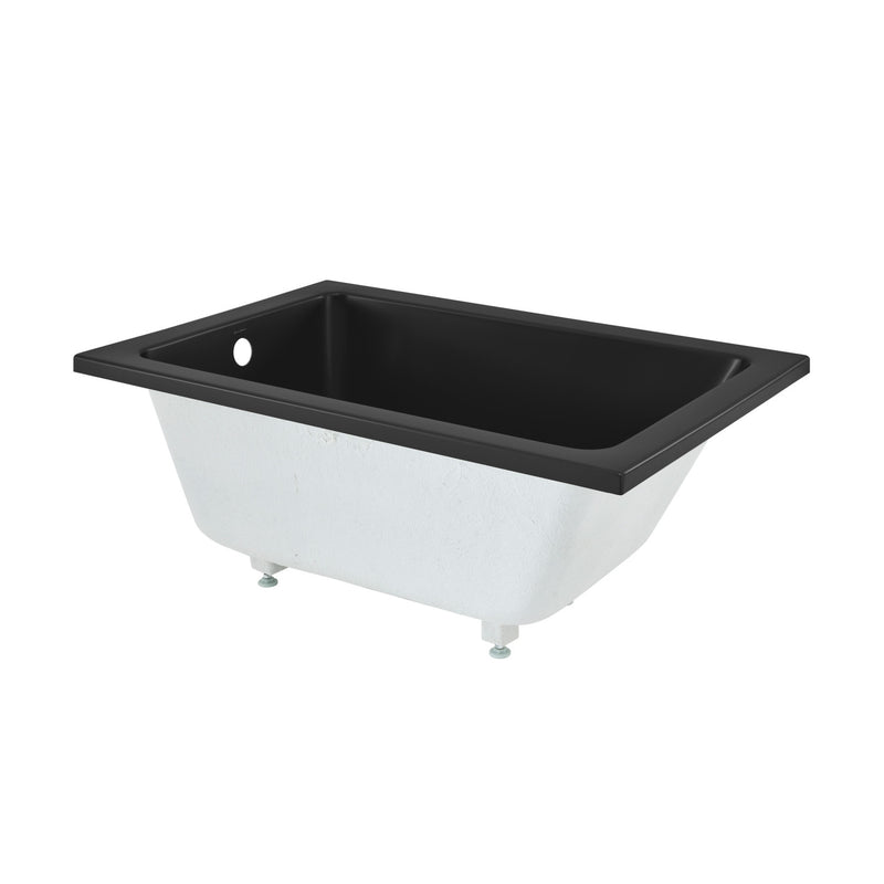 Voltaire 48" x 32" Reversible Drain Drop-In Bathtub in Matte Black