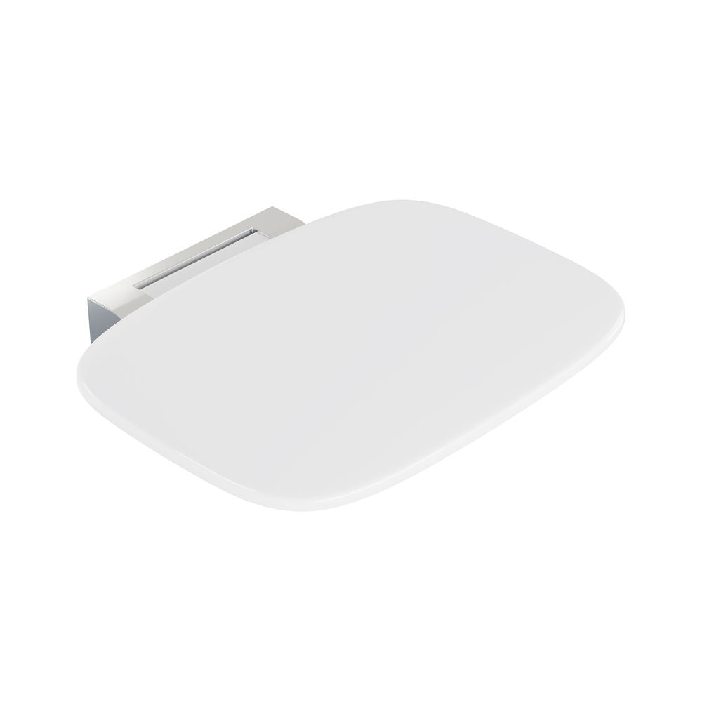 Auvergne 14" x 11" Folding Wall-Mounted Shower Seat in Glossy White