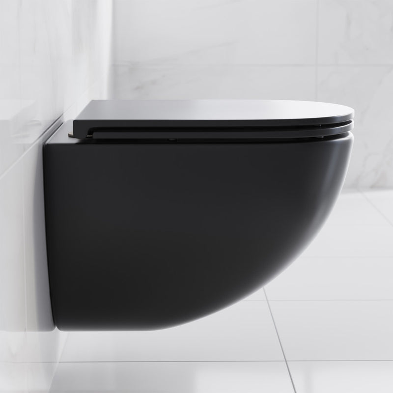 St. Tropez Wall-Hung Toilet Bowl Only in Matte Black