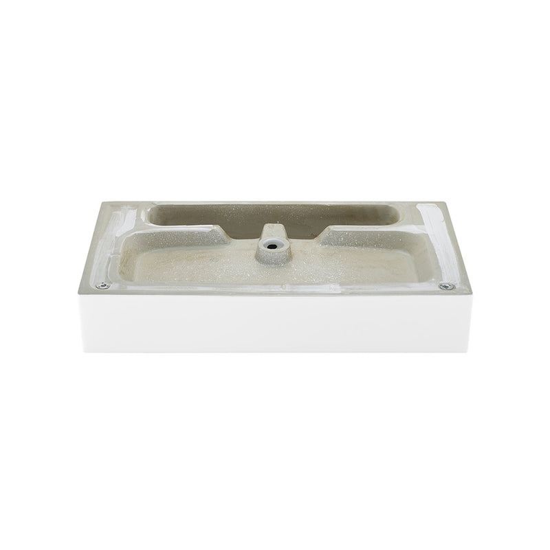 Claire 30" Console Sink White Basin Brushed Gold Legs with 8" Widespread Holes