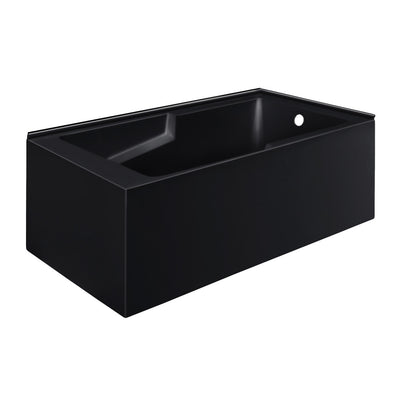 Voltaire 60 x 32 Right Drain Soaking Alcove Corner Apron Bathtub in Matte Black