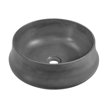 Lisse 17.5" Round Concrete Vessel Bathroom Sink in Dark Gray