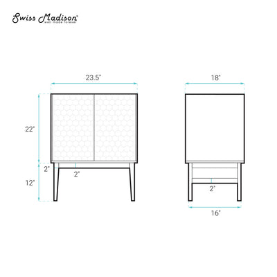 Bosse 24" Freestanding Bathroom Vanity Cabinet without Top in Brown Oak