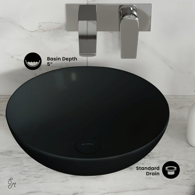 Classe 16 Color Ceramic Sink in Matte Black