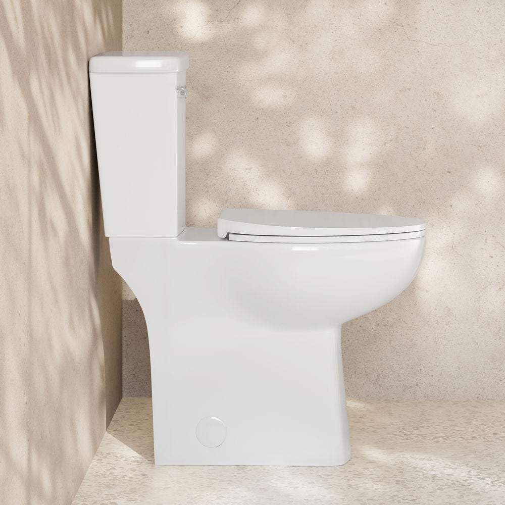 Classe Extra Tall Two-Piece 12" Rough-in 1.28 GPF Elongated Toilet – 21" Bowl Height – Glossy White