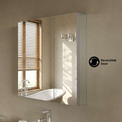 Cache 30 x 30 Rectangle Recessed/Wall Mount Medicine Cabinet with Mirrored Sides