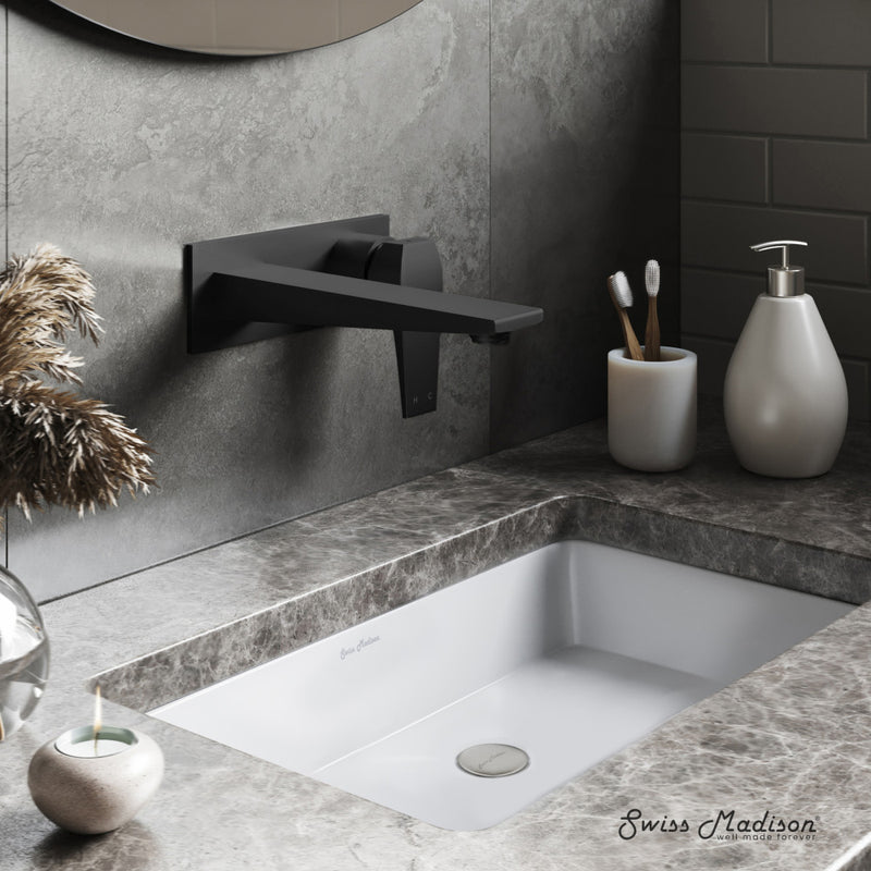 Voltaire Single-Handle, Wall-Mount, Bathroom Faucet in Matte Black