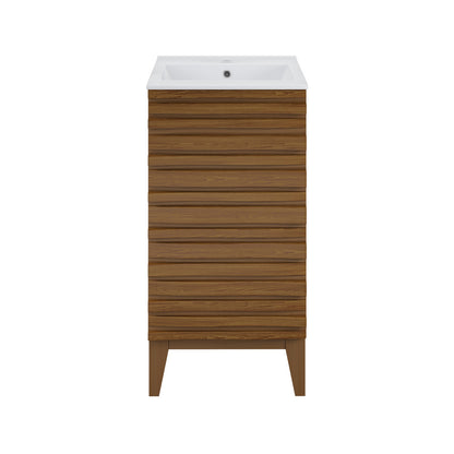 Cascade 18" Bathroom Vanity in Brown Oak