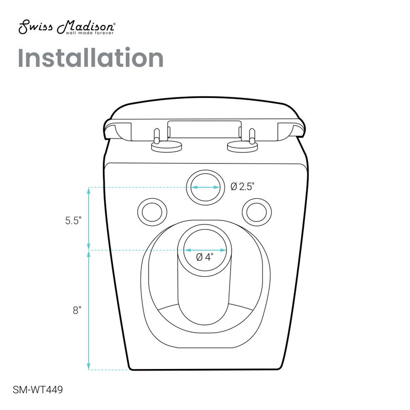 St. Tropez Wall-Hung Toilet Bundle 0.8/1.6 GPF Dual Flush in Glossy White with Flush Plate