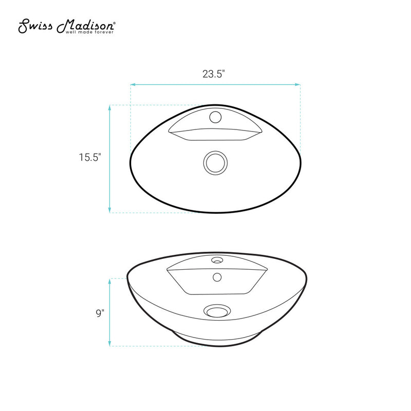 Ivy 23 Oval Ceramic Vessel Sink