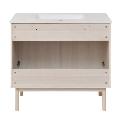 Classe 36" Freestanding Bathroom Vanity in White Oak with Sink Top