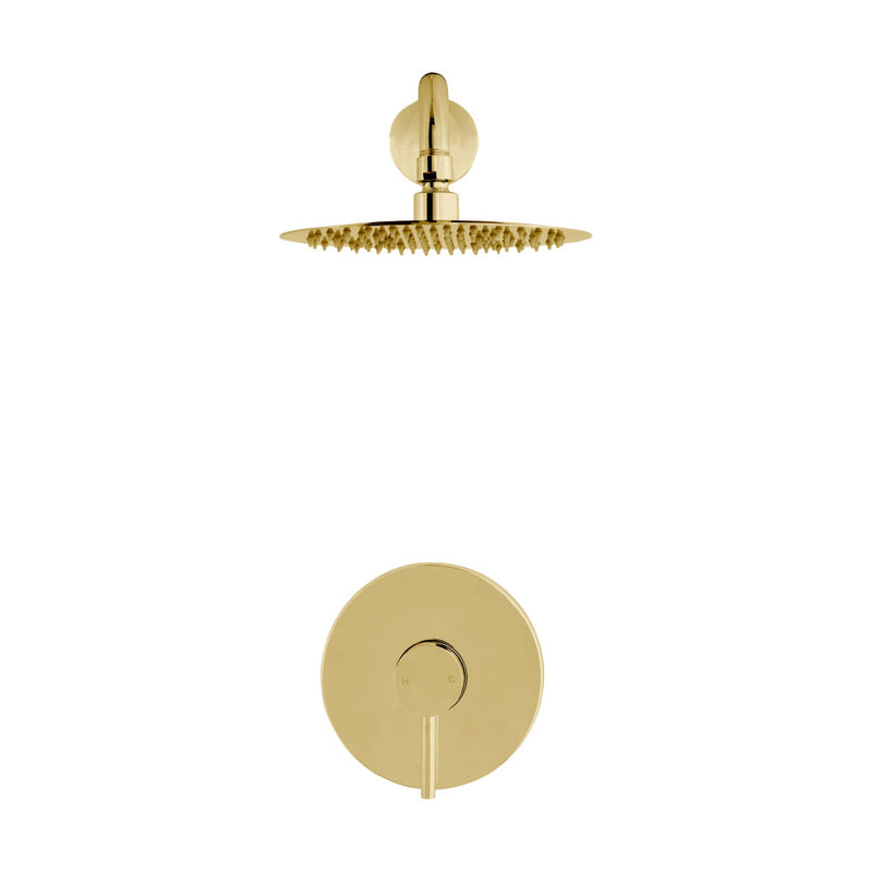 Ivy Single-Handle 1 Spray 8" Wall Mounted Fixed Shower Head in Brushed Gold (Valve Included)