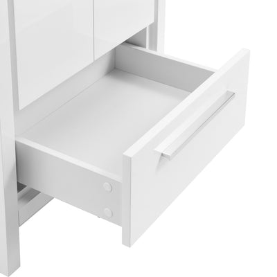 Virage 24" Freestanding Bathroom Vanity in White with Sink Top