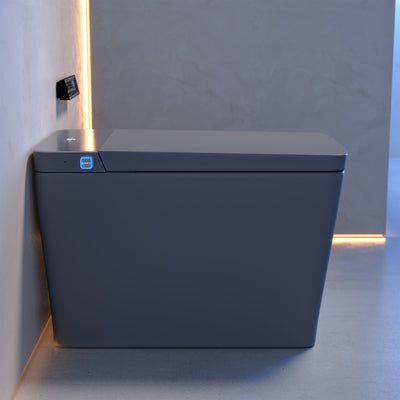 Concorde One Piece Smart Toilet 1.28 GPF in Matte Gray with Heated Bidet, Air Drying, Night Light, Foot Sensor