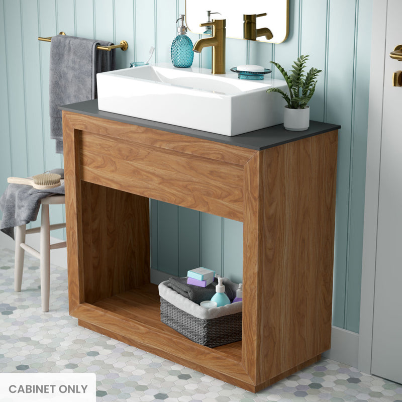 Rennes 36" Reclaimed Wood Vanity in Natural Teak Cabinet Only