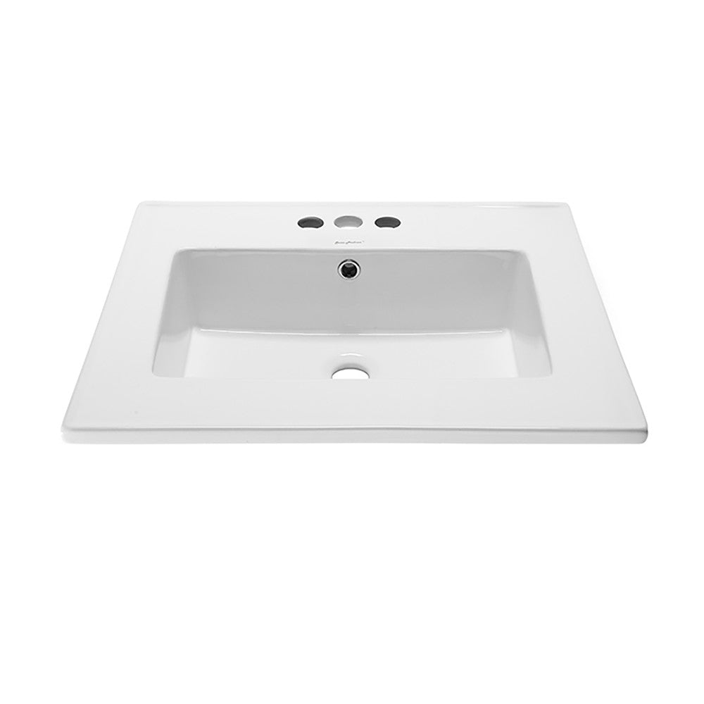 Voltaire 25 Vanity Top Sink with 3 Centerset Faucet Holes