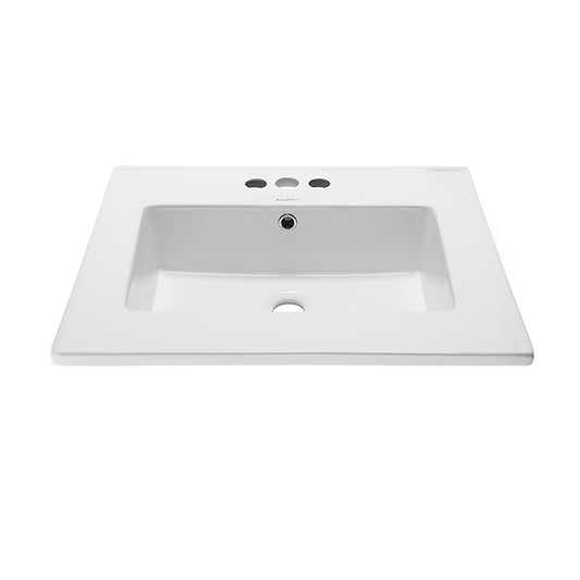 Voltaire 25 Vanity Top Sink with 3 Centerset Faucet Holes