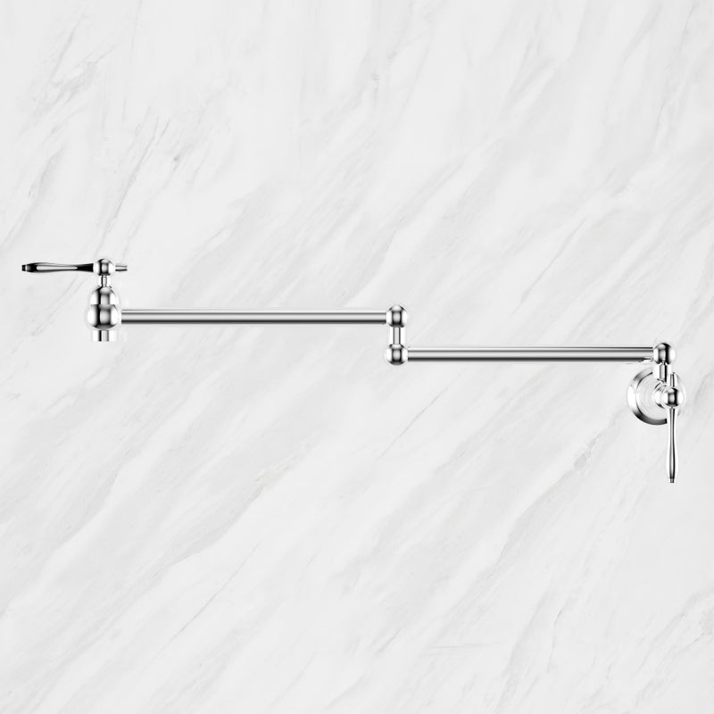 Plaisir Retractable Wall Mount Pot Filler Faucet in Polished Chrome