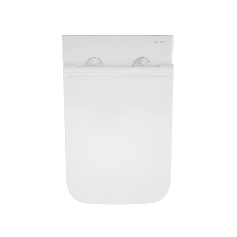 Carre Back to Wall Toilet Bowl Bundle in Glossy White