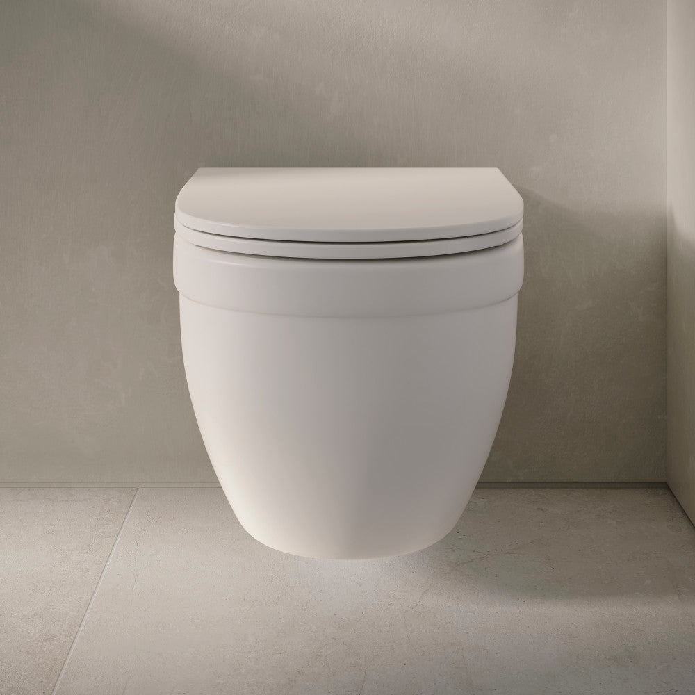 Ivy Wall-Hung Elongated Toilet Bowl Only in Matte White