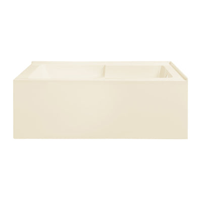 Voltaire 60 x 32 Right Drain Soaking Alcove Corner Apron Bathtub in Glossy Bisque