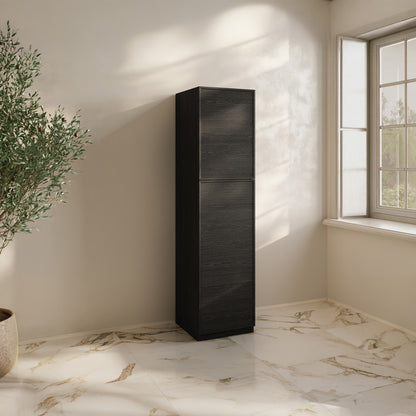 St. Tropez 15 x 15 x 60 Freestanding Linen Cabinet in Black Oak