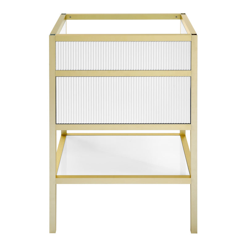 Cache 24 Freestanding, Bathroom Vanity in White and Gold Cabinet Only