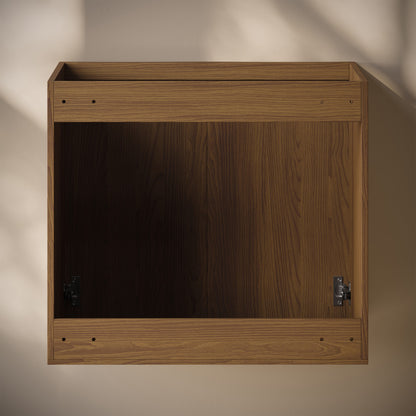 Cascade 24" Wall-Mounted Bathroom Vanity Cabinet without Top in Brown Oak