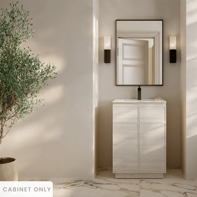 St. Tropez 24" Freestanding Bathroom Vanity Cabinet without Top in White Oak