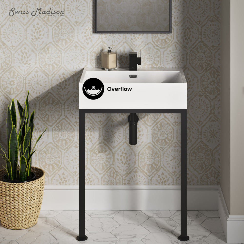 Concorde 24" Rectangle Console Sink with Matte Black Legs