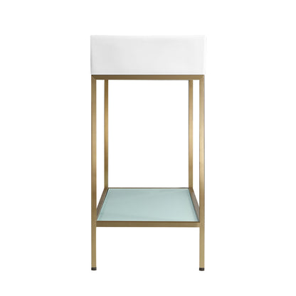 Pierre 32" Open Shelf Gold Frame Freestanding Bathroom Vanity with Sink Top