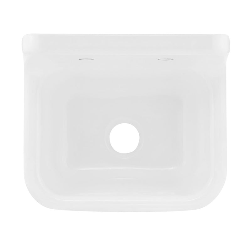 Loire 22" Cast Iron Rectangle Wall-Mounted Sink in Glossy Taupe