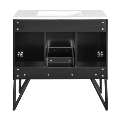 Annecy 36" Freestanding Bathroom Vanity in Phantom Black with Sink Top