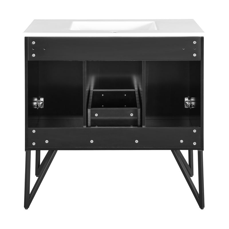 Annecy 36" Freestanding Bathroom Vanity in Phantom Black with Sink Top