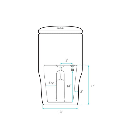 Sublime One Piece Elongated Toilet with Touchless Retrofit Dual Flush 1.1/1.6 gpf