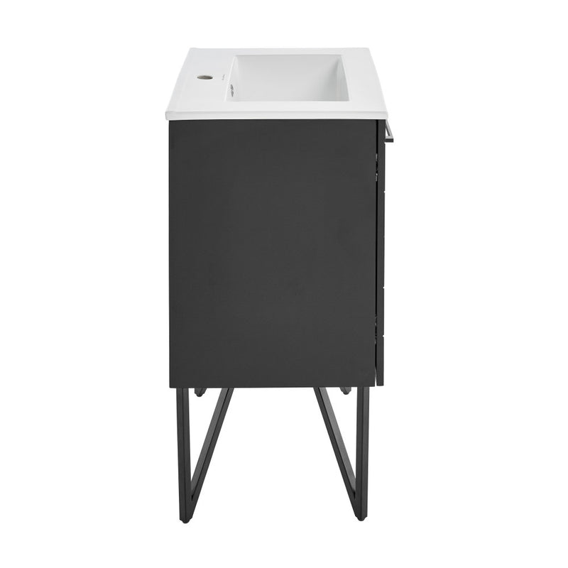 Annecy 24" Freestanding Bathroom Vanity in Phantom Black with Sink Top