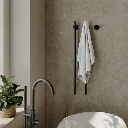 Monaco 2-Bar Electric Towel Warmer with Timer in Matte Black