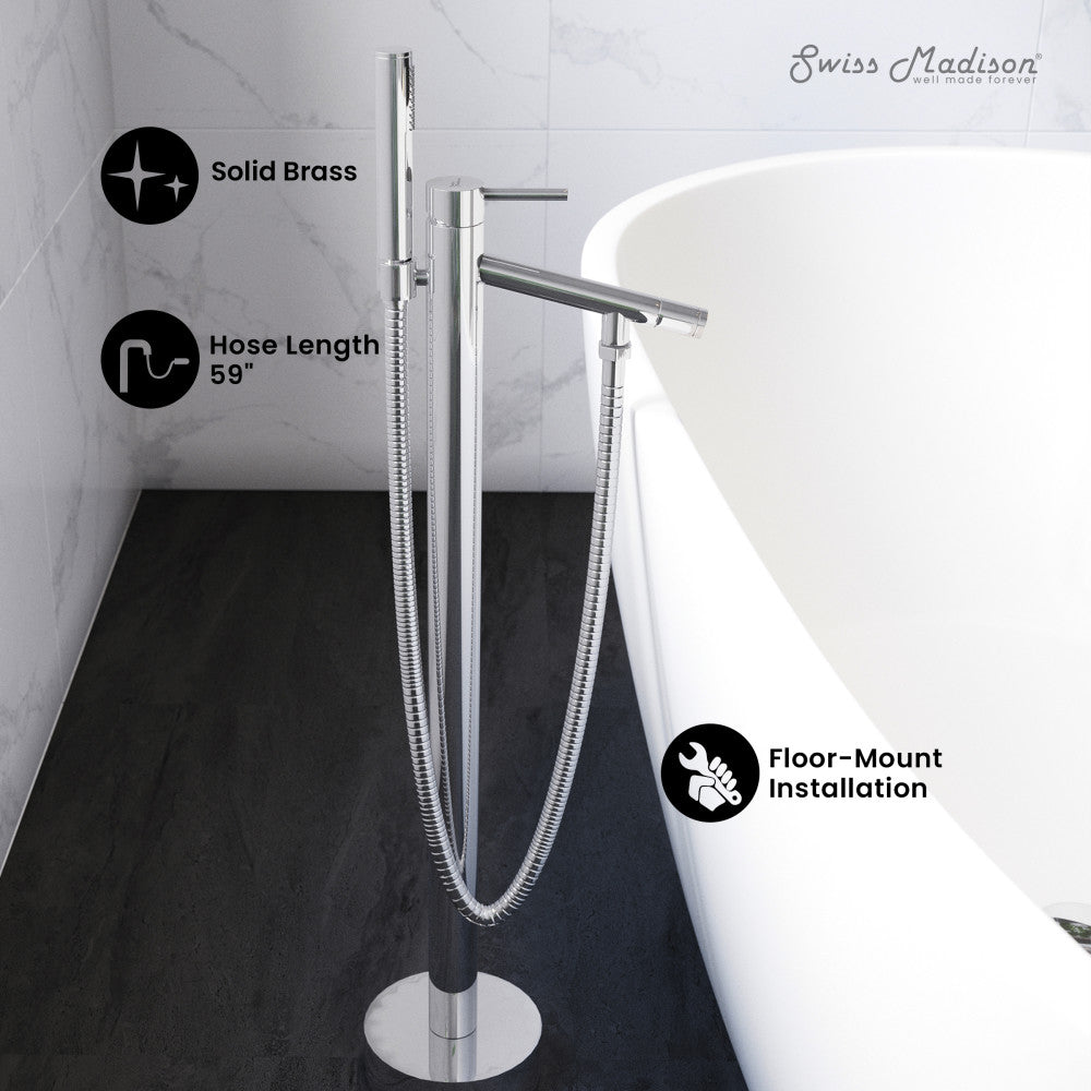 Plaisir Freestanding Bathtub Faucet in Chrome