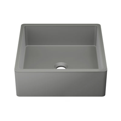 Lisse 15.5" Square Concrete Vessel Bathroom Sink in Dark Grey