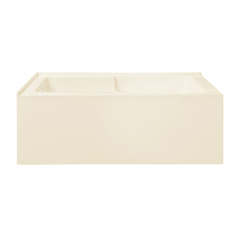 Voltaire 60 x 32 Left Drain Soaking Alcove Corner Apron Bathtub in Glossy Bisque