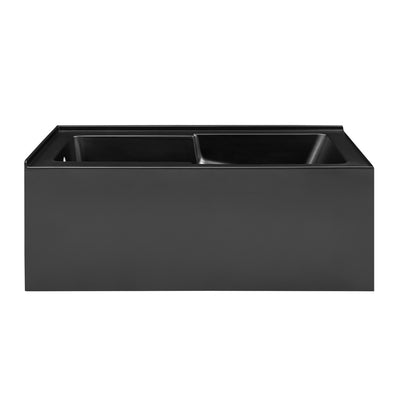 Claire 60 x 32 Left Drain Soaking Alcove Corner Apron Bathtub in Glossy Black